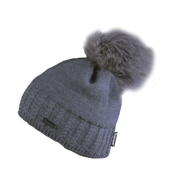 Damen Winter-Sherpa-Mütze AMBER dunkelgrau