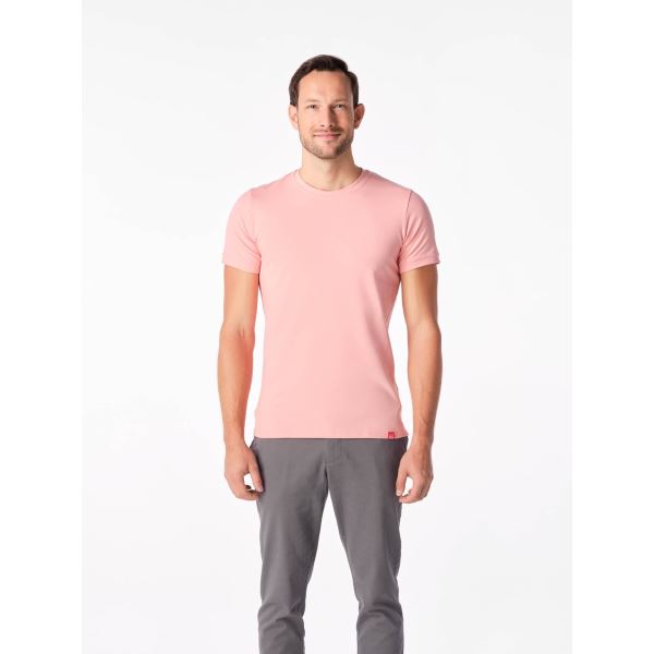 Herren T-Shirt CityZen slim fit mit Elasthan hellrosa