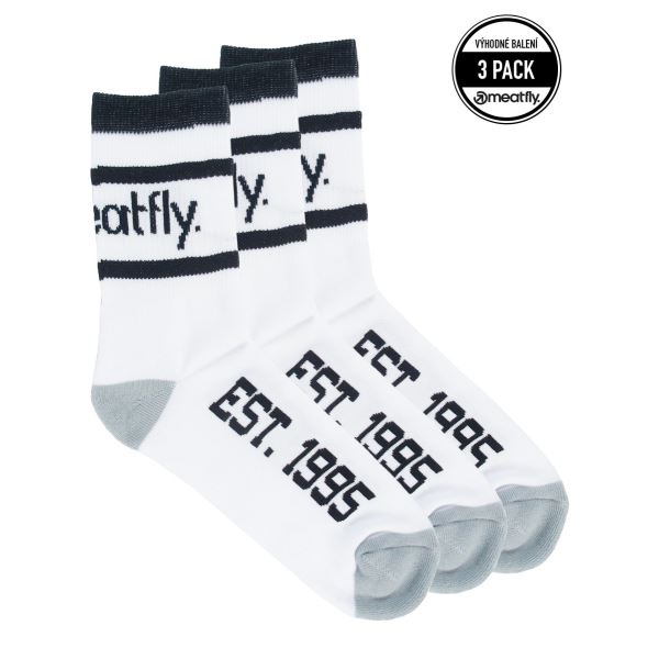 Unisex-Socken Meatfly Long Triple Pack weiß