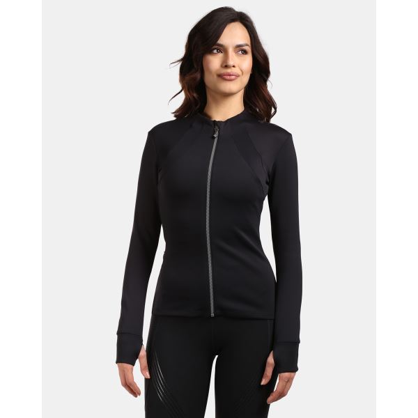 Damen-Sport-Sweatshirt ohne Kapuze Kilpi LAJEN-W schwarz