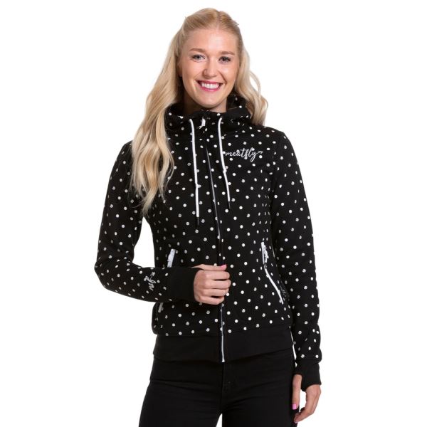 Technisches Damen-Sweatshirt Meatfly Omni mit weißen Punkten