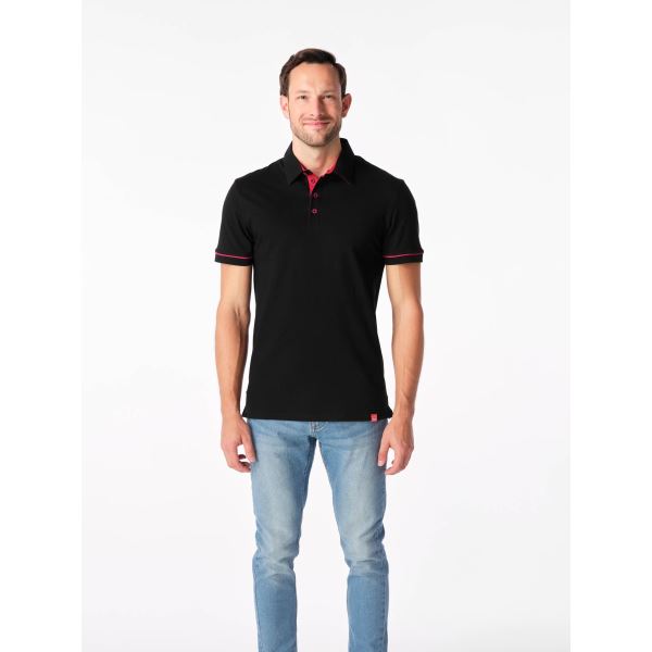 Herren-Poloshirt CityZen ANTONY schwarz/rot