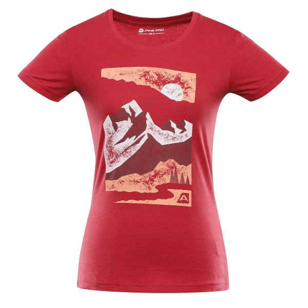 Damen-Baumwoll-T-Shirt ALPINE PRO BOLENA rot