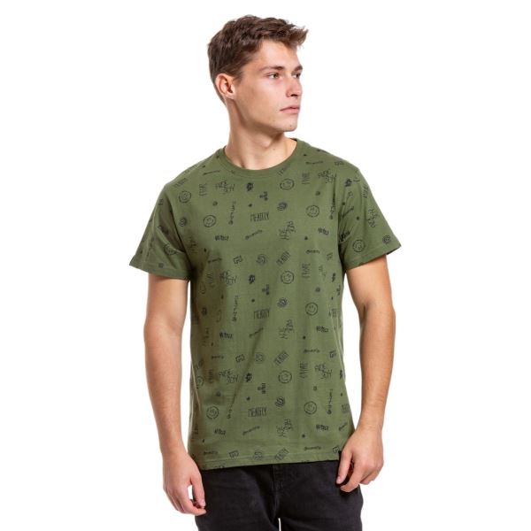 Herren-T-Shirt Meatfly Sketchy grün