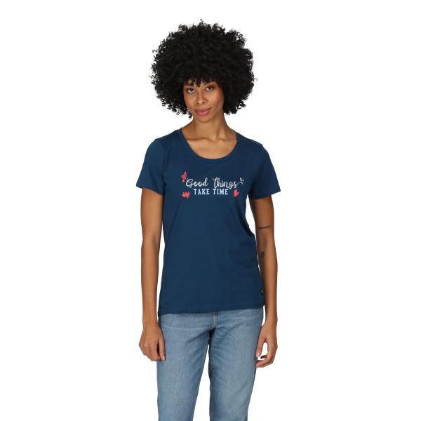 Damen-Baumwoll-T-Shirt Regatta Filandra VII dunkelblau