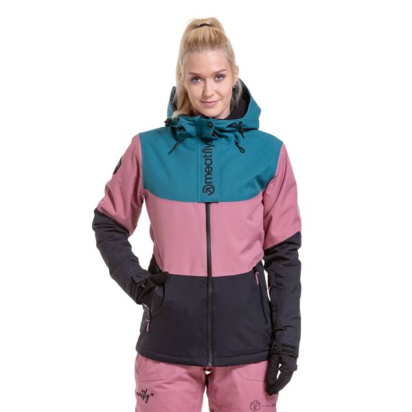 Damen SNB & SKI Jacke Meatfly Kirsten Türkis/Pink/Schwarz