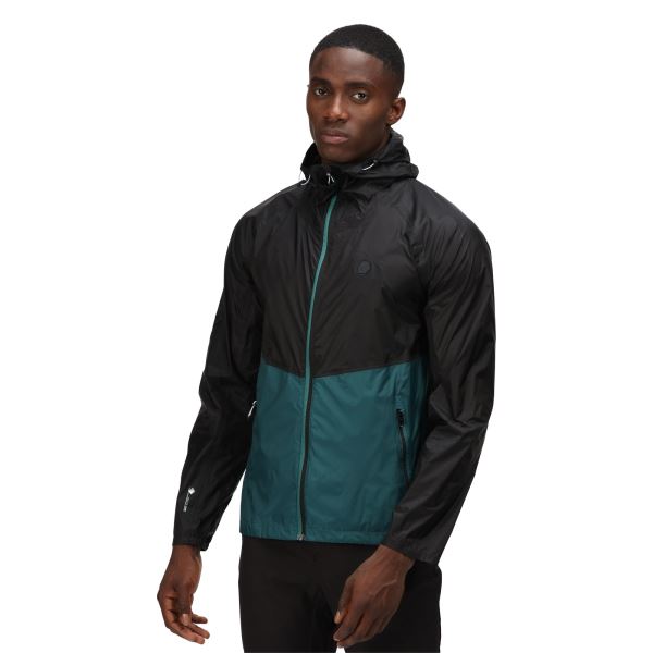 Leichte Herrenjacke Regatta PACK IT PRO schwarz/smaragdgrün