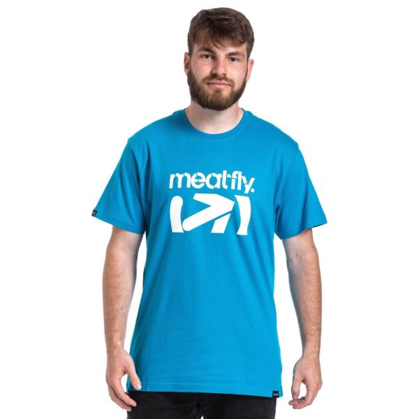Meatfly Herren-T-Shirt Podium blau