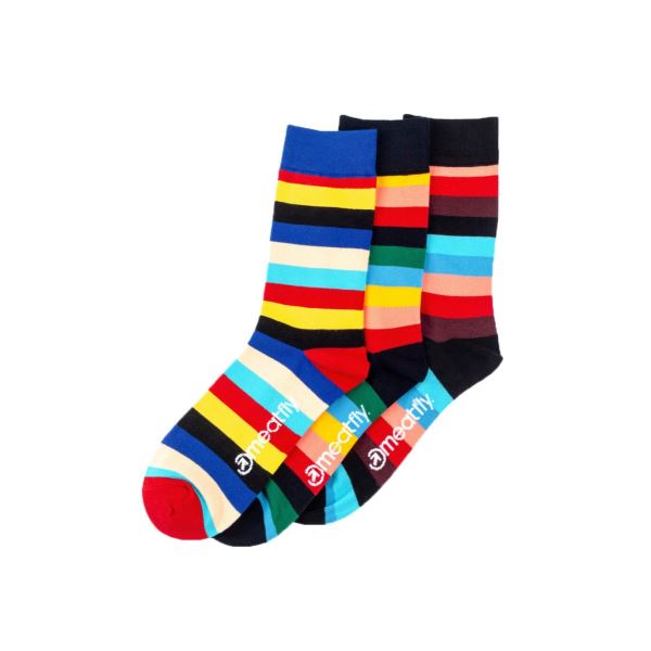Meatfly Socken Regular Stripe Socken – S19 Dreierpack