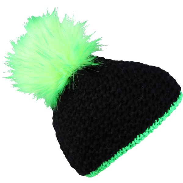 Kinder-Sherpa-Mütze NANCY schwarz/grün