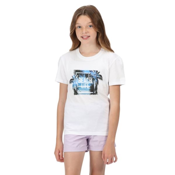 Kinder-Baumwoll-T-Shirt Regatta BOSLEY V weiß