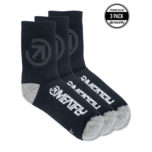 Unisex-Socken Meatfly Long Triple Pack Bike schwarz