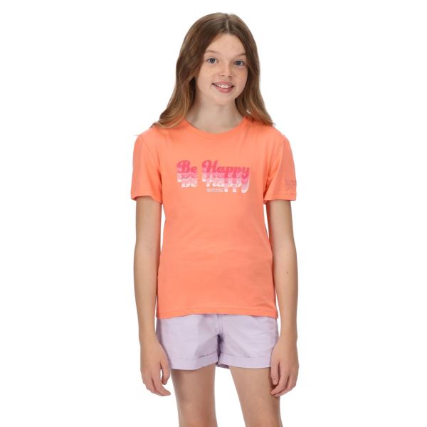 Regatta BOSLEY Kinder-Baumwoll-T-Shirt in Hellorange