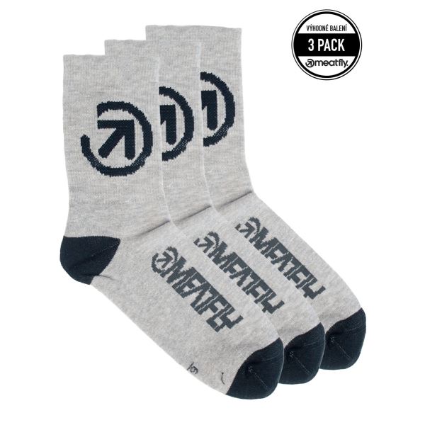 Unisex-Socken Meatfly Long Triple Pack Bike grau