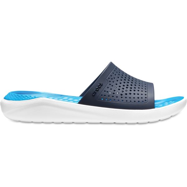 Unisex Hausschuhe Crocs LiteRide Slide dunkelblau / weiß