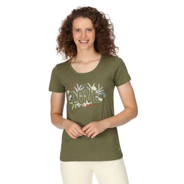 Damen-T-Shirt aus Baumwolle Regatta Filandra VII grün