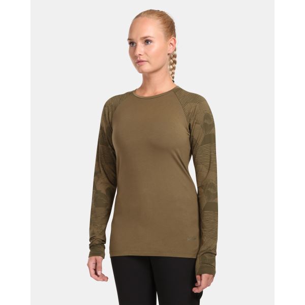 Damen-T-Shirt mit langen Ärmeln Kilpi VENDELIA-W grün