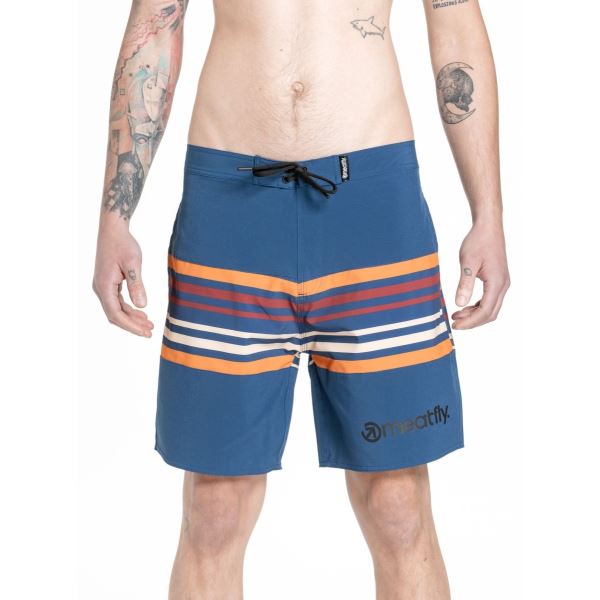 Herren-Bademode Meatfly Ernie Boardshorts 19" Blau/Orange