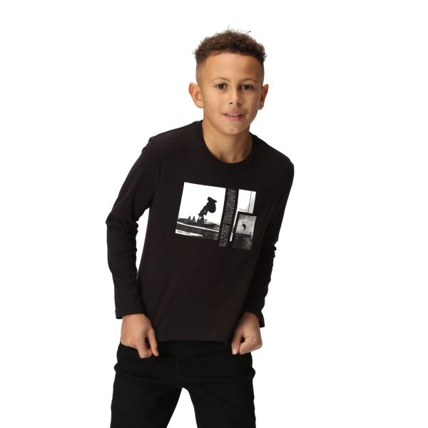 Kinder-T-Shirt Regatta WENBIE III schwarz