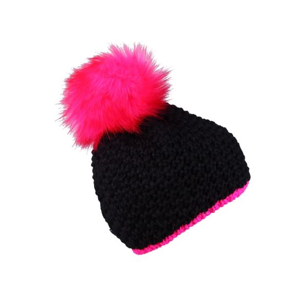 Kinder-Sherpa-Mütze NANCY schwarz/rosa