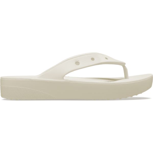 Damen-Flip-Flops Crocs CLASSIC PLATFORM beige