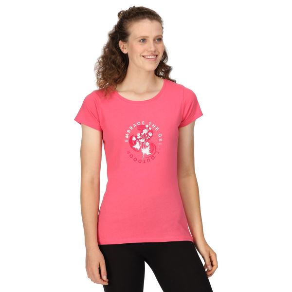 Regatta BREEZED III Damen-Baumwoll-T-Shirt rosa