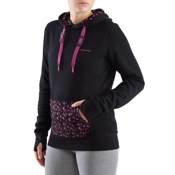 Damen Kapuzenpullover Viking Laxa Bamboo schwarz