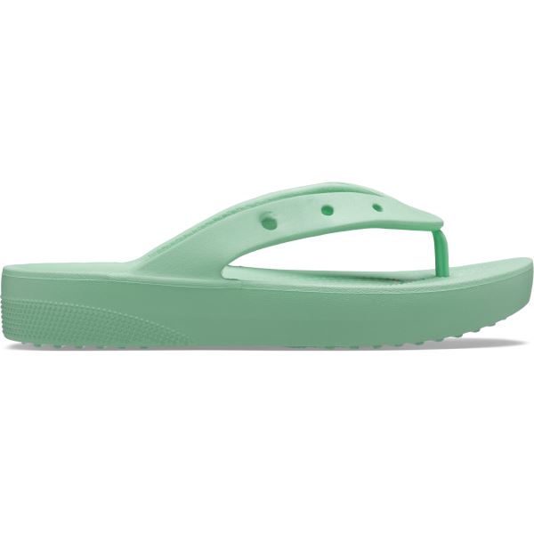 Damen-Flip-Flops Crocs CLASSIC PLATFORM hellgrün