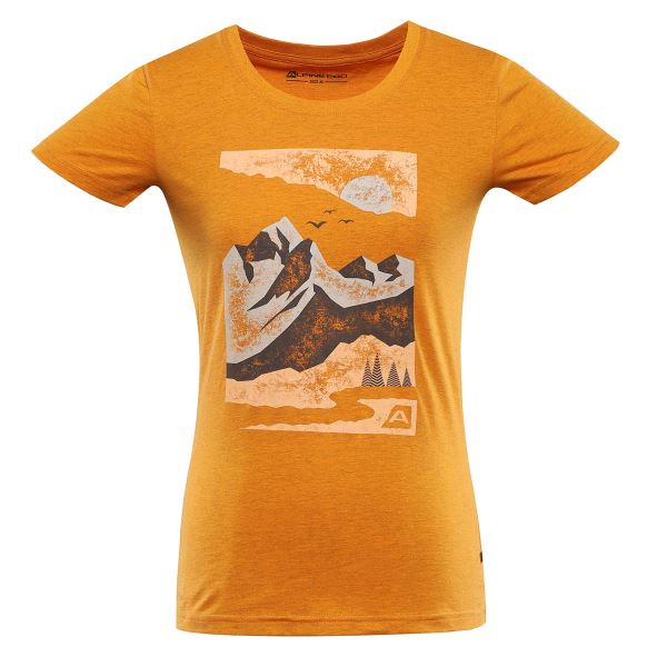 Damen-T-Shirt aus Baumwolle ALPINE FOR BOLENA rostrot orange