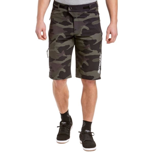 Herren-Fahrradshorts Meatfly Brake schwarz camo