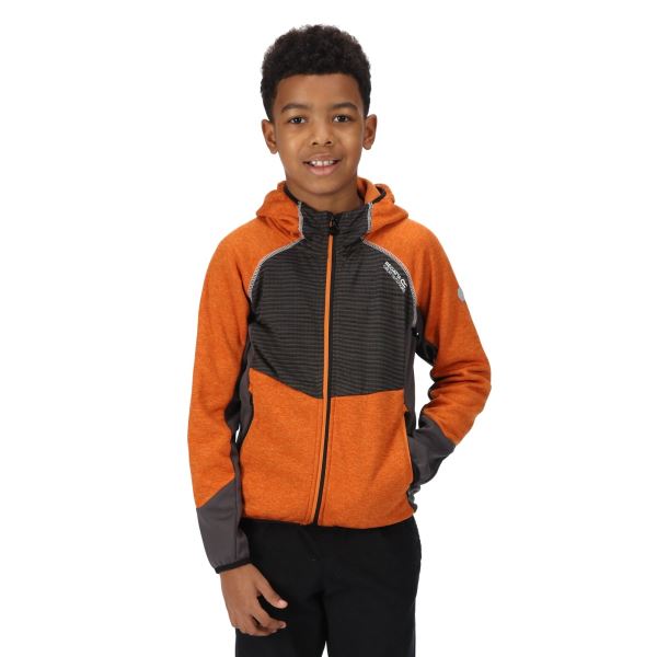 Kinder-Fleece-Sweatshirt Regatta PRENTON orange/grau
