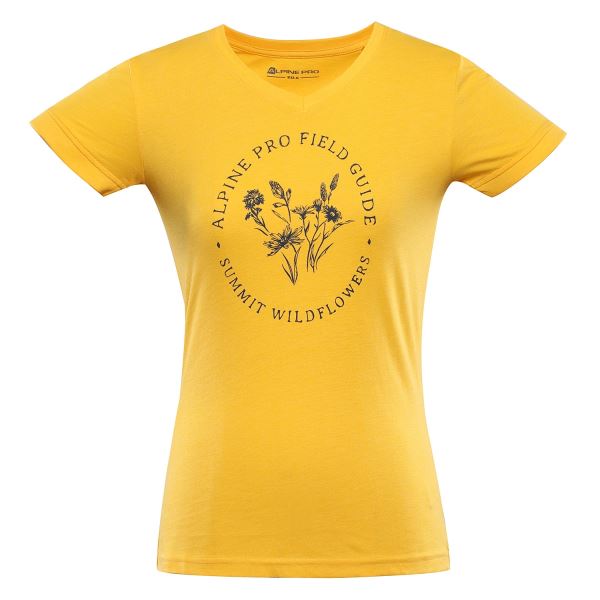 Schnelltrocknendes Damen-T-Shirt ALPINE PRO NEGA gelb